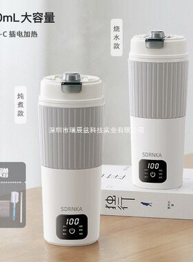日本SDRNKA便携式烧水壶旅行电热水杯恒温保温杯小型type c烧水杯