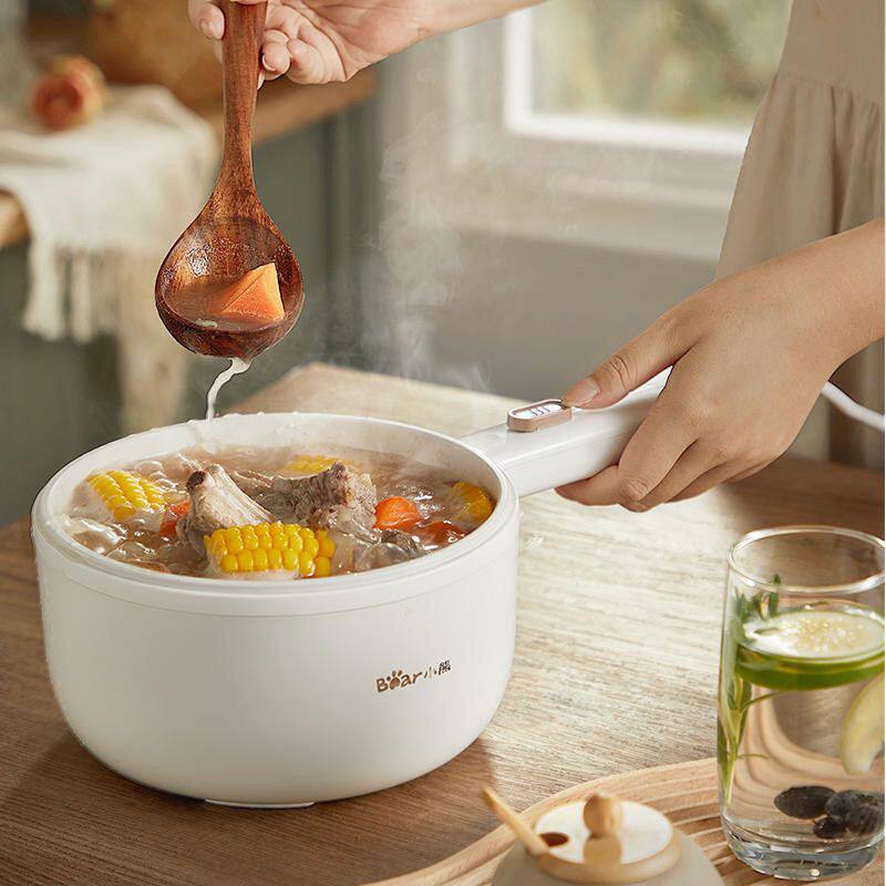 Bear小熊DRG-E15F2电煮锅带蒸笼1.6L宿舍电火电炒锅陶瓷不粘锅