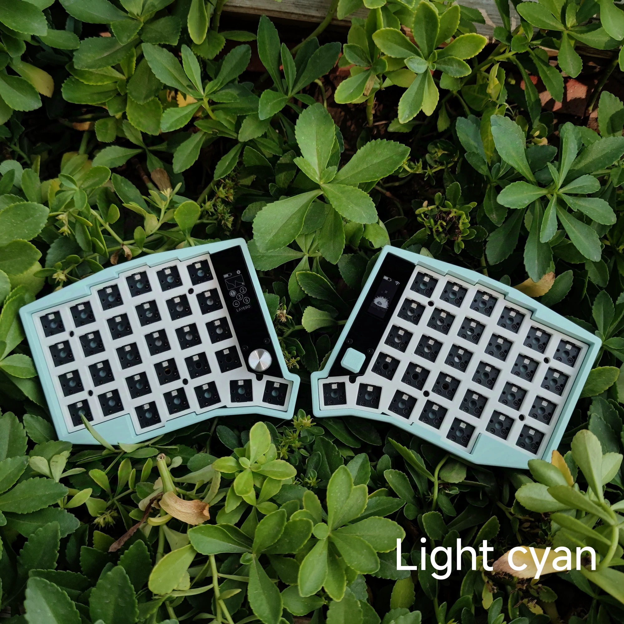 Sofle wireless split keyboard Bluetooth dual-mode zmk nice!view joystick knob screen