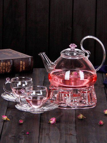 耐高温玻璃茶具蜡烛加热茶壶家用泡茶壶花茶壶套装煮茶器2025新款