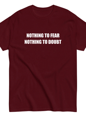 nothing to fear nothing to doubt纯棉短袖T恤男女英文趣味美式