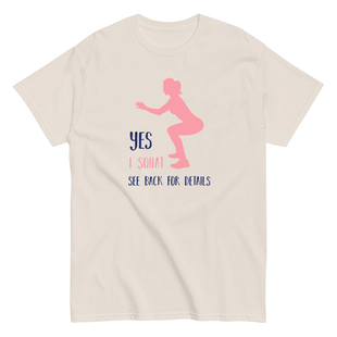 SEE SQUAT BACK FOR t恤宽松纯棉男女情侣 YES DETAILS搞笑短袖