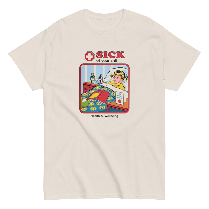 Sick Of Your S 插画创意趣味美式复古短袖bf男女情侣T恤纯棉夏季