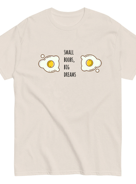 SMALL BOOBS BIG DREAMS搞笑趣味美式简约打底短袖百搭 男女t恤潮