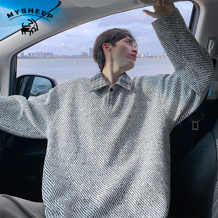 亨利领保暖宽松重磅420g毛衣上衣