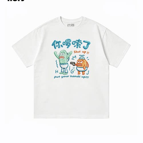 纯棉10A抗菌夏季宽松情侣T恤男女