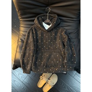 MY秋冬季慵懒宽松美式复古针织连帽卫衣男款重磅毛绒上衣长袖内搭