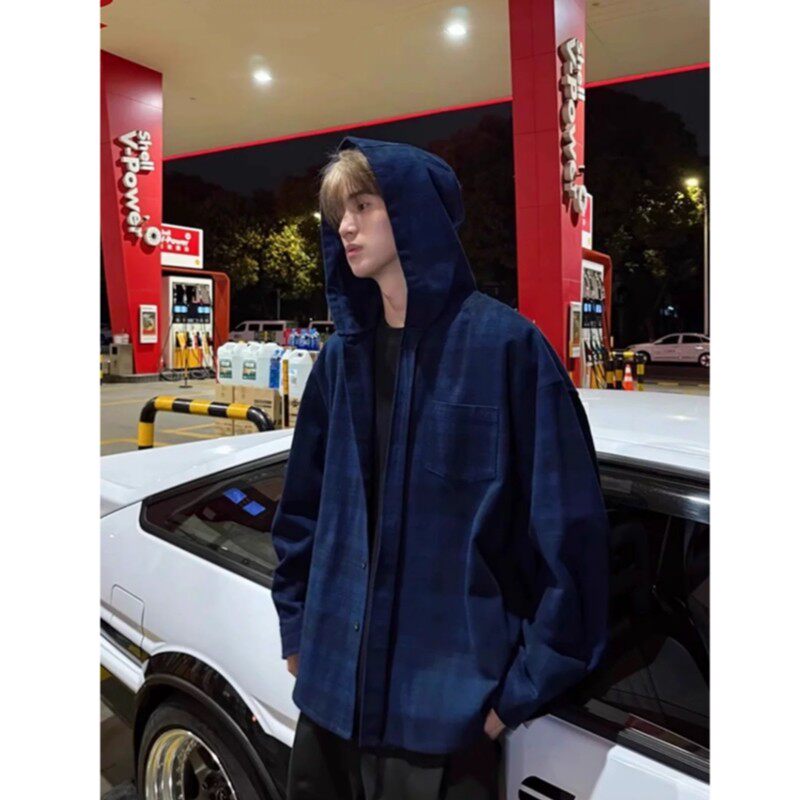 MY秋季痞帅外套男生高街潮牌港风日系风韩版内搭宽松夹克长袖衬衫