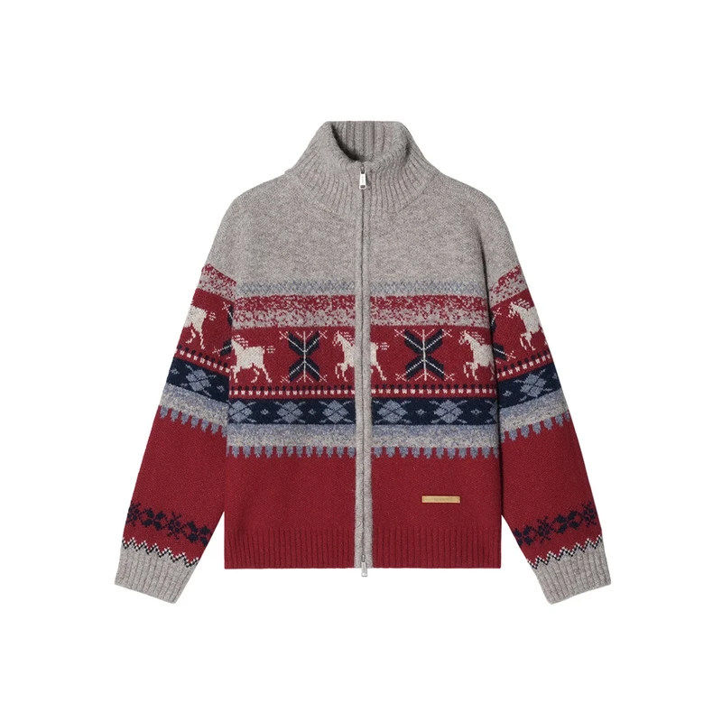 MY马年限定羊毛长袖拉链针织衫混纺新年费尔岛毛衣开衫男保暖内搭,男装,针织衫/毛衣,淘宝优惠券,粉丝福利购,淘宝优惠卷