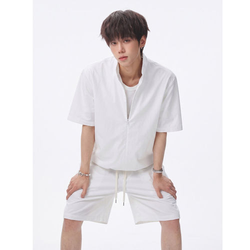 简约男士夏季短袖短裤两件套休闲