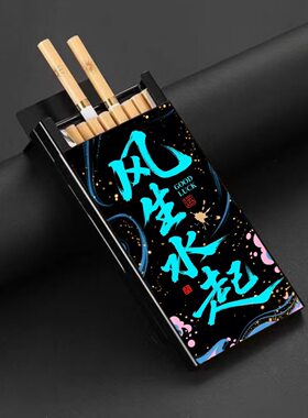 DIY油画创意铝合金细只香烟盒抽拉式开启金属烟盒风生水起动漫