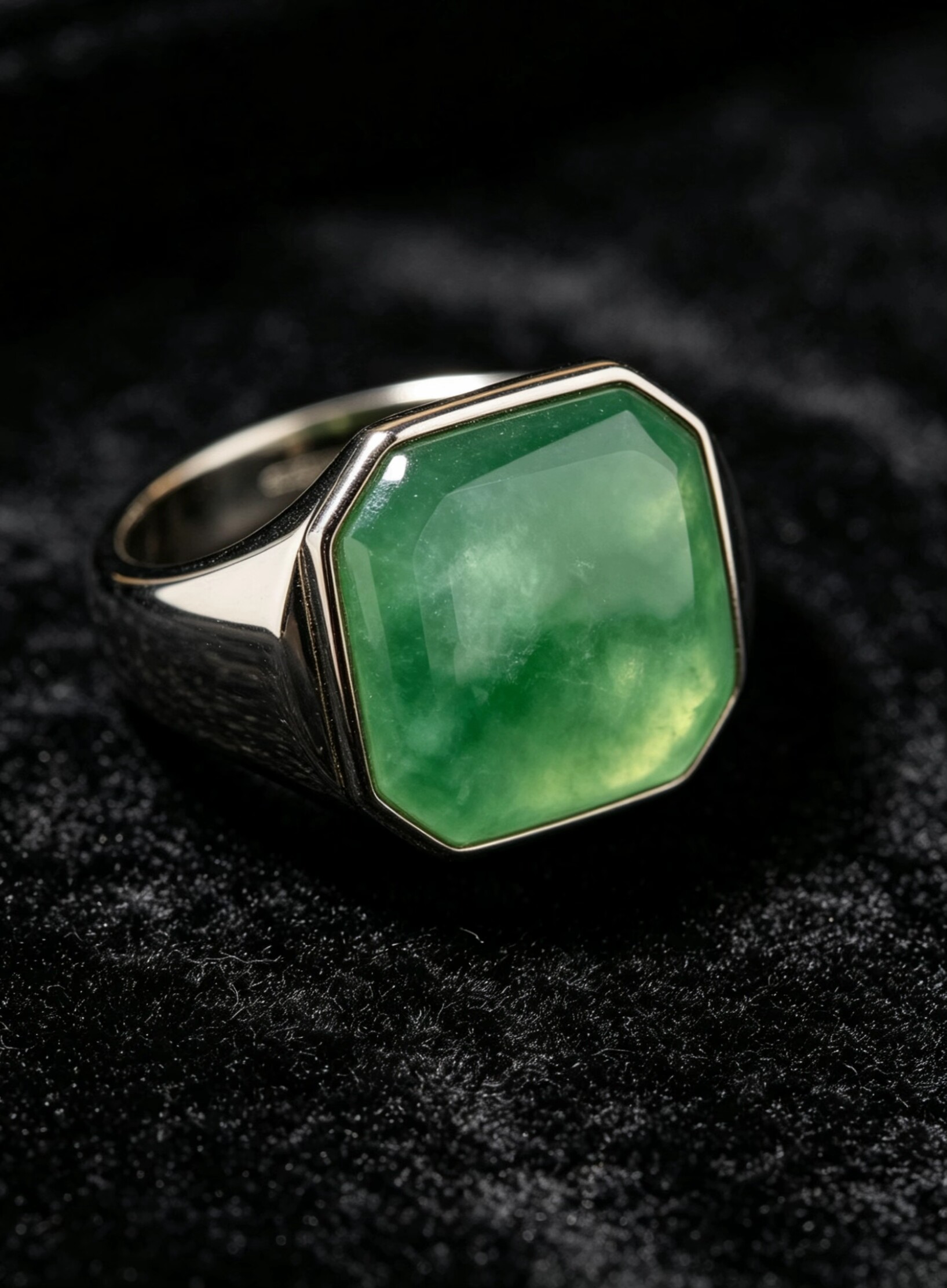 定制复古男戒Custom Jewelry 925 Silver18K金镶嵌Jadeite港澳台