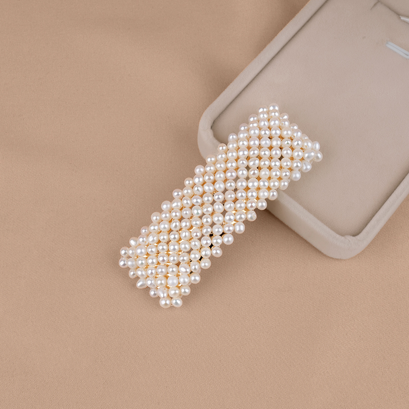 丹姐天然淡水珍珠发夹方形BB夹女