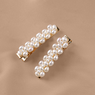 丹姐饰品天然淡水珍珠发夹手工diy编织鸭嘴夹轻奢小众ins少女风格