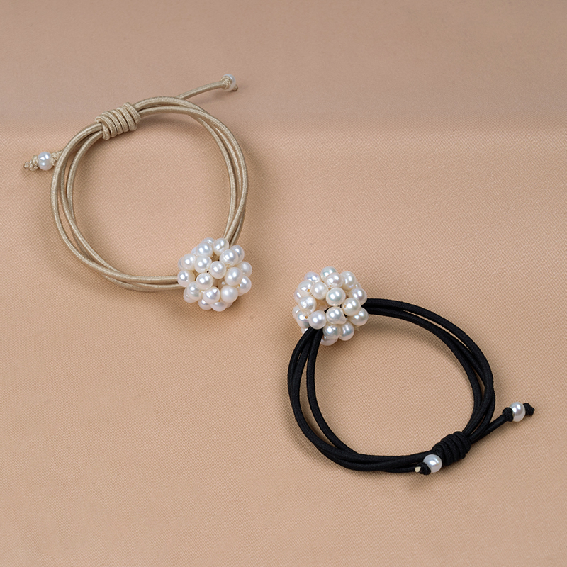 丹姐天然淡水珍珠球发绳松紧皮筋