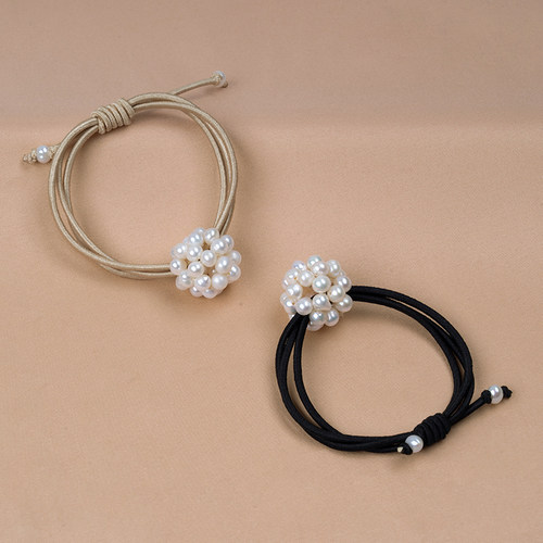 丹姐天然淡水珍珠球发绳松紧皮筋