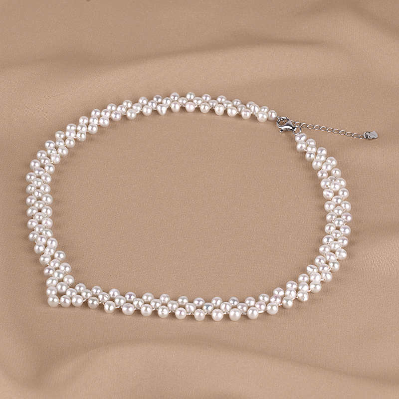 丹姐天然淡水珍珠项链编织V型链