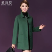 Áo khoác len chống mùa nữ mùa đông Áo len hai mặt cashmere dài phần giữa và tuổi già 2019 mùa thu và mùa đông cỡ lớn - Áo khoác ngắn