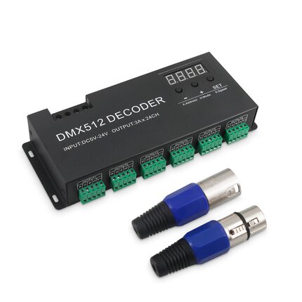 LED灯光DMX512解码器24CH通道七彩RGBW舞台灯具译码器调光解码器