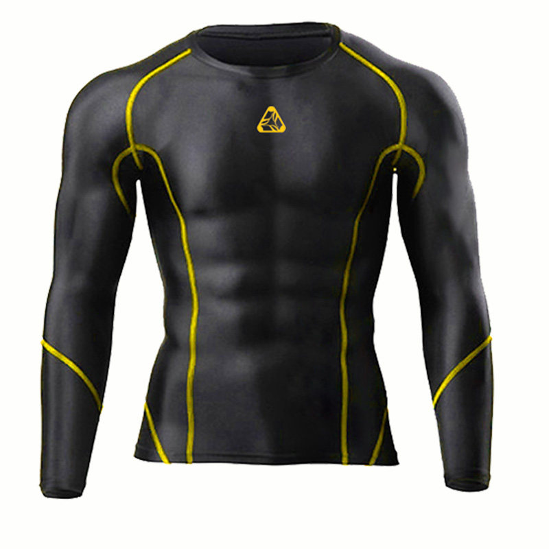 冬季男子加厚加绒高领紧身衣保暖滑雪跑步健身紧身篮球压缩长袖