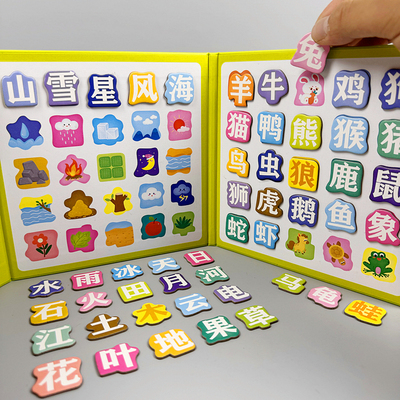 宝宝识字卡片磁性拼图启蒙认知