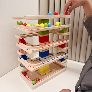 儿童木制惯性滚珠滚球轨道视觉追踪早教益智玩具专注力感统训练桌