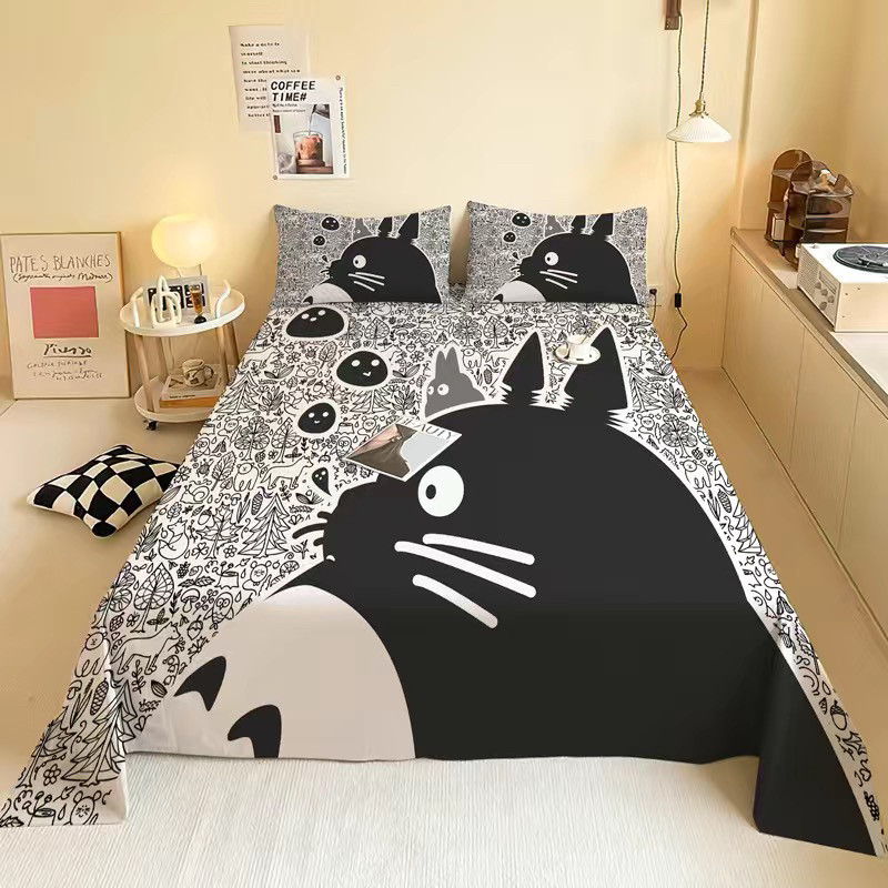 龙猫床单单件学生宿舍单人1.2米1.5m宫崎骏床笠卡儿童1.8被单枕套,床上用品,床单,淘宝优惠券,粉丝福利购,淘宝优惠卷