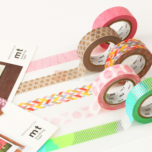 日本MT手账配件纸胶带 整卷彩色美纹基础款贴画纸 装饰手帐小贴画
