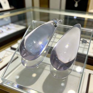 2026年马年春节联欢晚会王菲同款春晚树脂透明大水滴夸张耳环质感