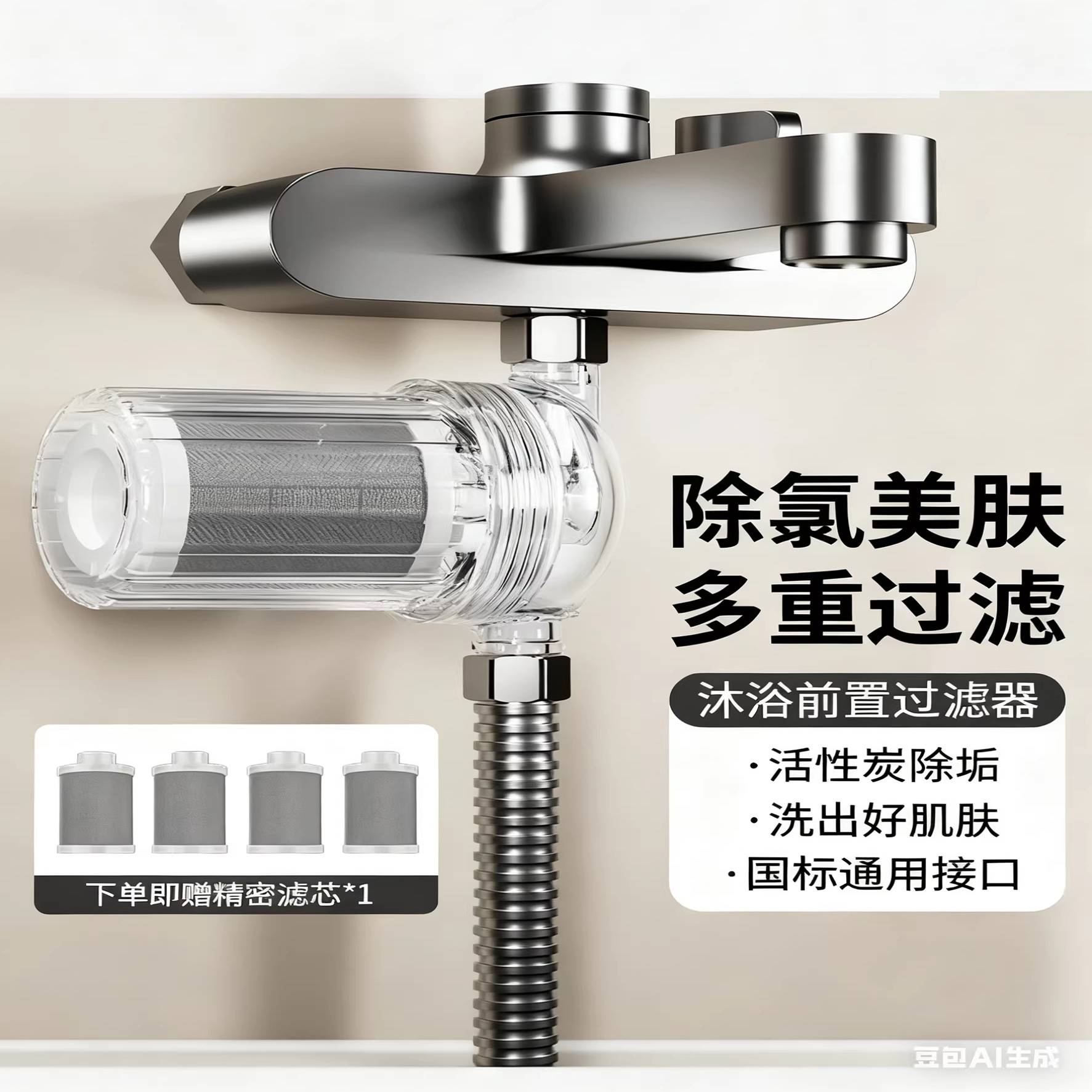 TOKO浴室花洒过滤器前置净水器水龙头淋浴喷头净化滤芯