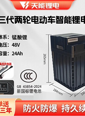 天能锂电池48V24A雅迪爱玛台铃适配新大洲本田S07专用长续航家用