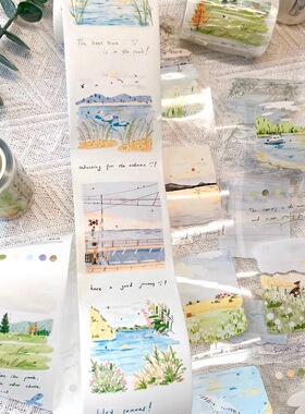 L12 Lynn 那山那海 6×100cm 手帐胶带分装 非偏58元包邮