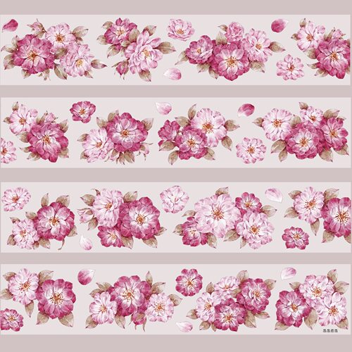436 墨墨若墨【紫嫣】和纸模切 5.5×100cm 手帐胶带分装