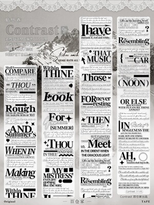 522 百仓家【Contrast】合成纸/PET模切 6×100cm 手帐胶带分装