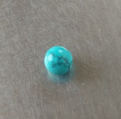 圆珠 水草纹 5mm 绿松石 无优化 高瓷高蓝 原矿