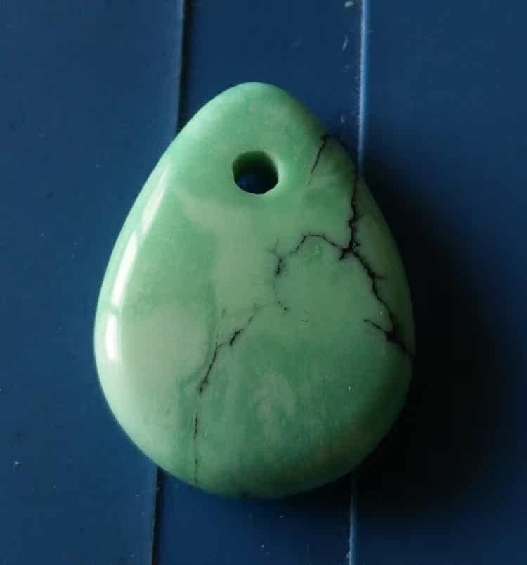 原矿 纯天然 绿松石 高磁 菜籽黄 吊坠 17*13*4