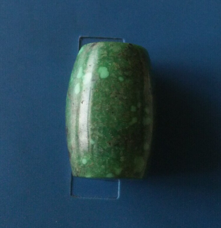 菜籽黄 原矿 绿松石 纯天然 无优化 高瓷 桶珠 勒子 14*20