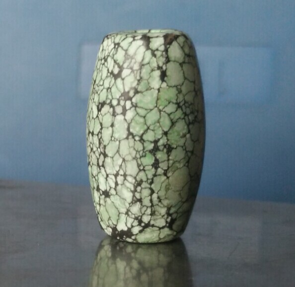 菜籽黄 网花 原矿 绿松石 纯天然 无优化 高瓷 桶珠 勒子 11*20