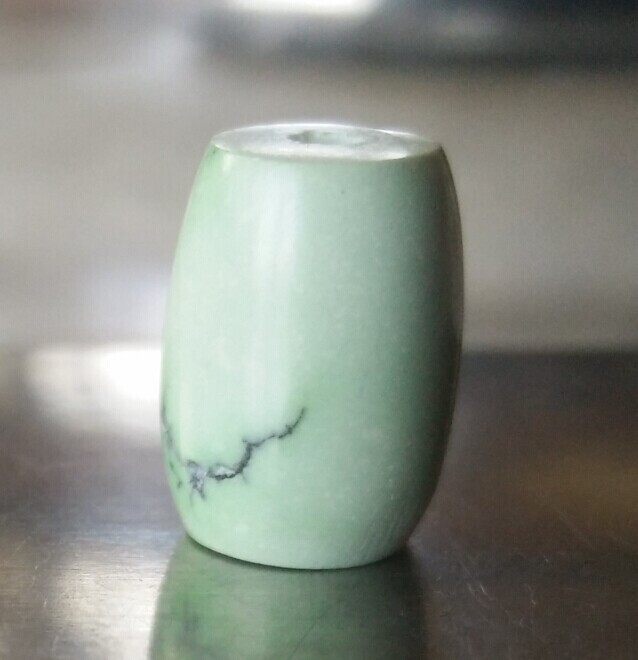 菜籽黄 原矿 绿松石 纯天然 无优化 高瓷 桶珠 勒子 8*11