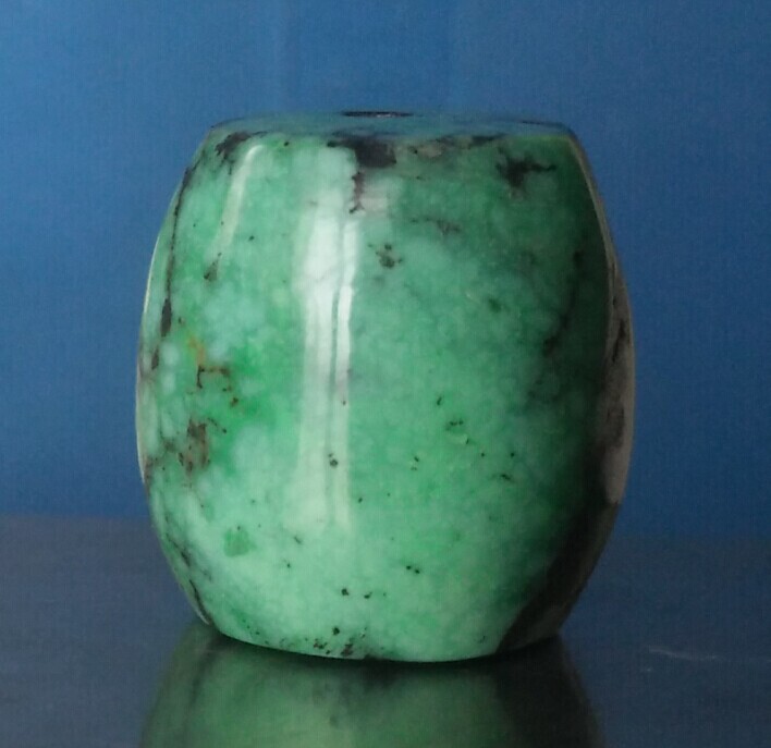 菜籽黄 原矿 绿松石 纯天然 无优化 高瓷 桶珠 勒子 14*15