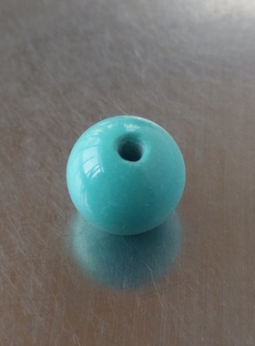 干净 少铁线  高瓷 蓝 原矿 绿松石 无优化 圆珠 8mm