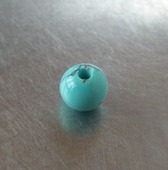 高瓷 无优化 蓝 线纹 原矿 绿松石 圆珠 5mm