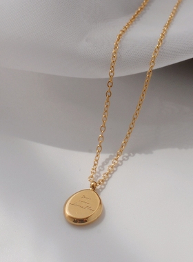 2021新款不对称圆牌女设计师项链