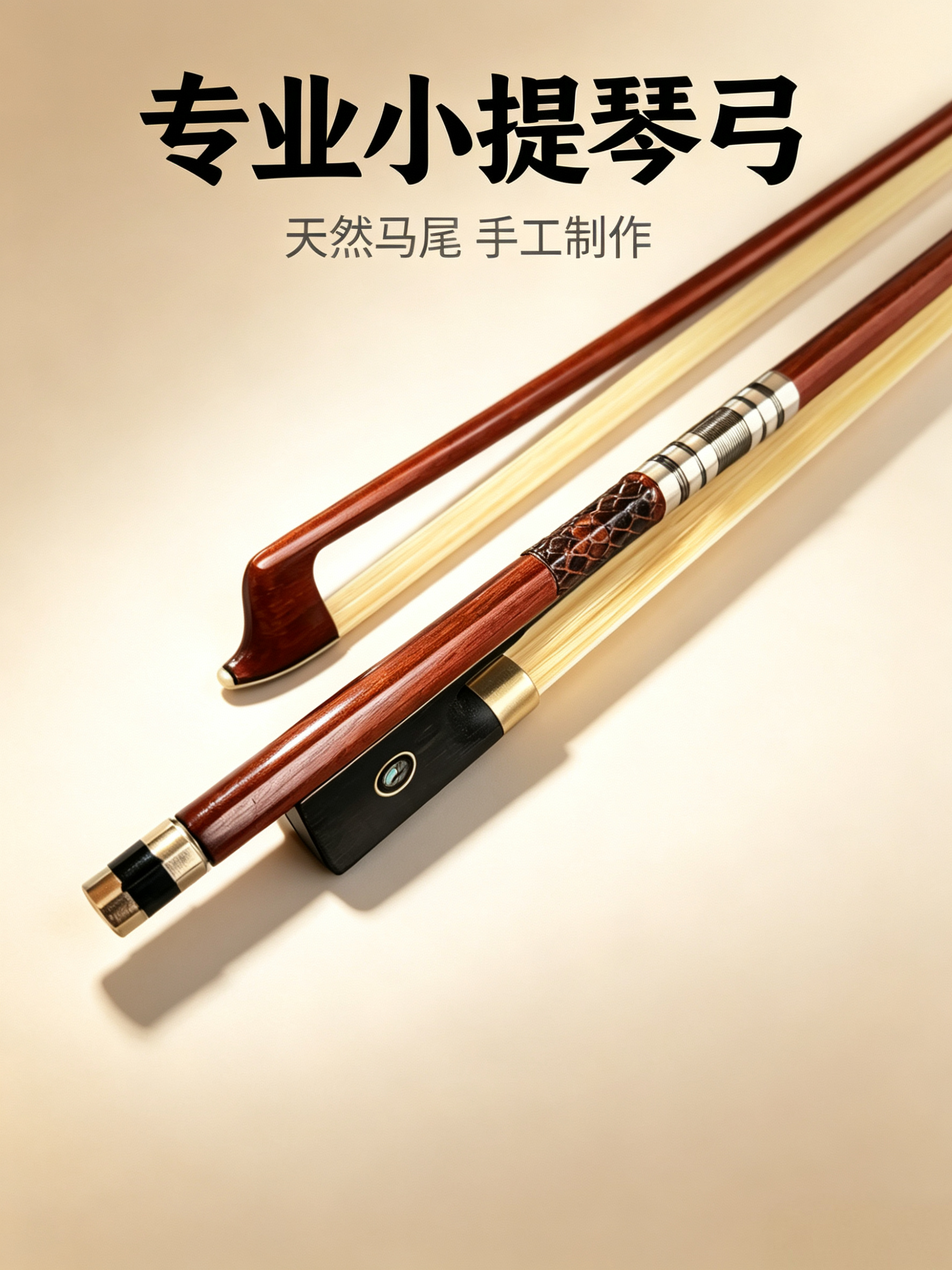 初学者弓杆4/4-1/16红檀成人大小提琴弓子儿童圆弓八角弓演奏琴弓