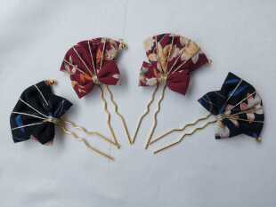 纯手工饰品日本和风系列扇子铃铛插梳步摇U型夹古装首件半价打折