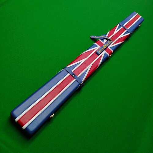 【金牌台球】世纪经典 新款精品 3/4  三槽英国旗 纯皮 球杆盒