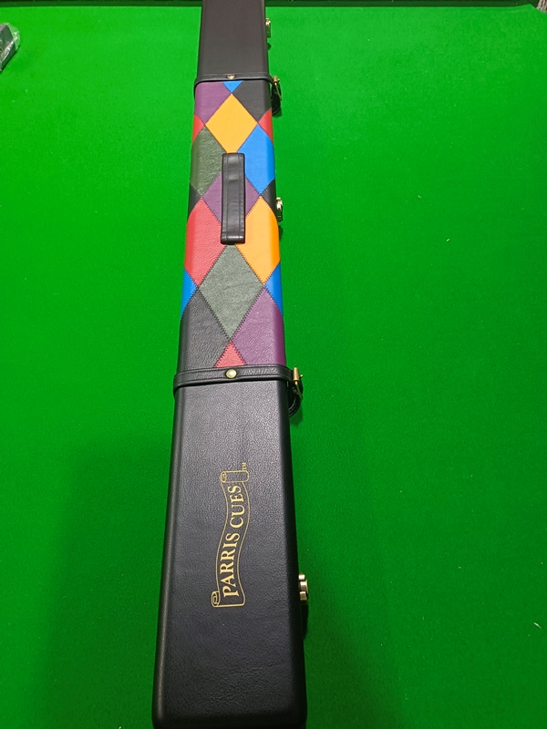 【金牌台球】John Parris两头黑中间彩色拼皮 3/4宽版台球盒 定做