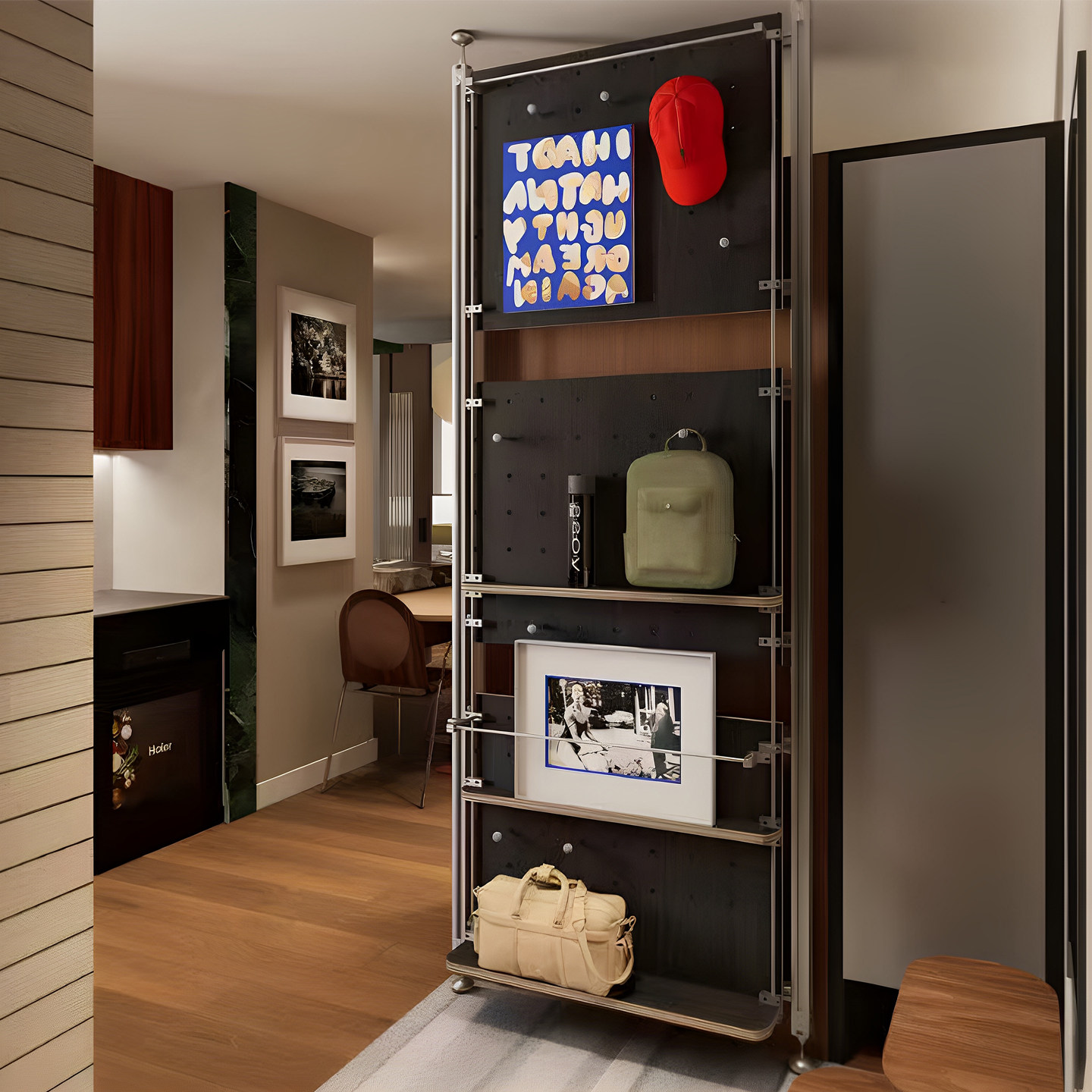 铝型材置物架洞洞板海洋板顶天立地免打孔定制入户玄关客厅展示架