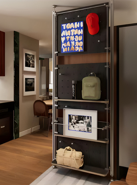 铝型材置物架洞洞板海洋板顶天立地免打孔定制入户玄关客厅展示架