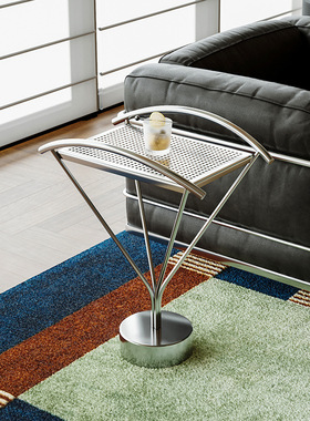 轻奢高级感设计师款不锈钢小边几别墅客厅小茶几简约创意沙发边几